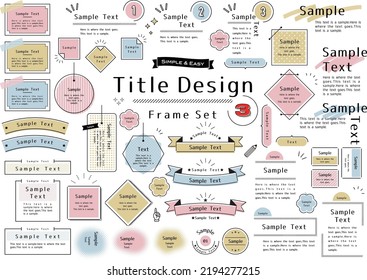 Simple And Easy,Title Design Frame Set