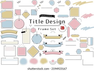Simple and Easy,Title Design Frame Set