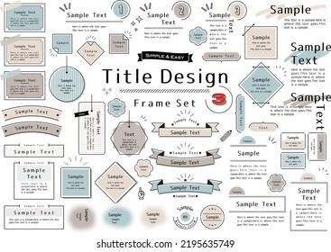 Simple and Easy,Title Design Frame Set