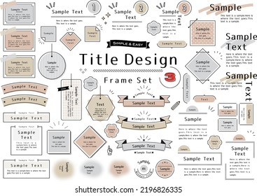 Simple and Easy,Title Design Frame Set