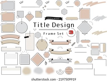 Simple and Easy,Title Design Frame Set