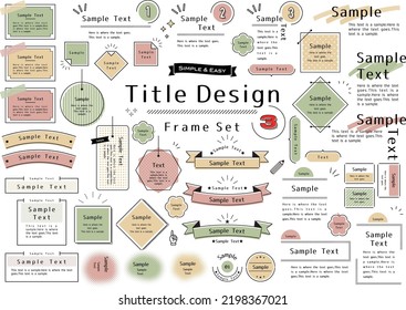 Simple and Easy,Title Design Frame Set