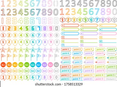 Simple and easy-to-read line drawing number icons