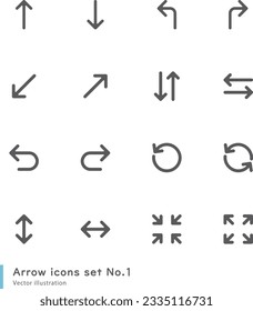 Simple and easy-to-use arrow icon set No.1, ideal for product design, application development and programming