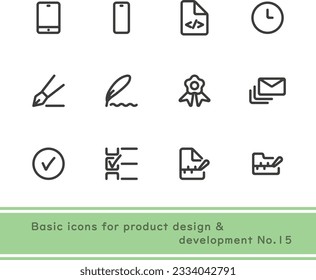 Conjunto de iconos básico sencillo y fácil de usar que se puede utilizar para el diseño de productos, el desarrollo de aplicaciones y la programación No.15