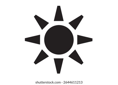 A simple and easy-to-use black and white sun icon