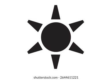 A simple and easy-to-use black and white sun icon