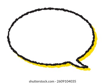 A simple and easy-to-use hand-drawn style black line speech bubble.