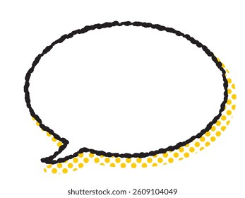 A simple and easy-to-use hand-drawn style black line speech bubble.