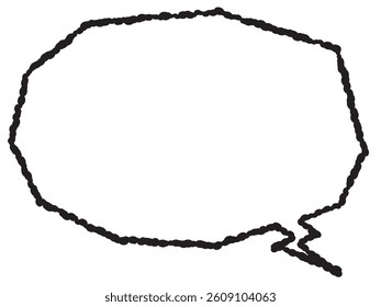 A simple and easy-to-use hand-drawn style black line speech bubble.