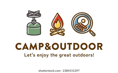 Simple, easy-to-use icons for camping and outdoor activities.