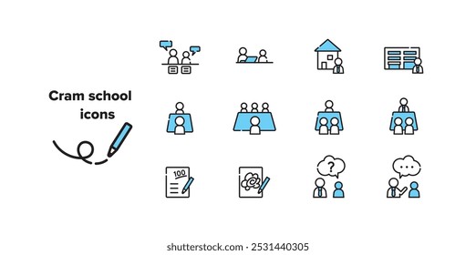 Simple and easy-to-use icons that can be used in cram schools and educational settings