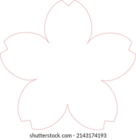 Eine einfache und einfach zu bedienende Linie, die Kirschblütensymbol zeichnet. Die Farbe ist rosa. Auch im Frühlingsdesign werden Behandlungen und Dekorationen praktiziert.