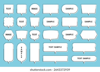 A simple and easy-to-use monochrome speech bubble set. Perfect for talk boxes, labels, dialogue, and other situations where you want to add a pop and retro impression.