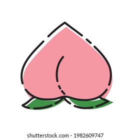 Ilustración de melocotón simple y fácil de usar