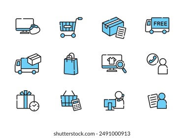 Simple and easy-to-use shopping icon set