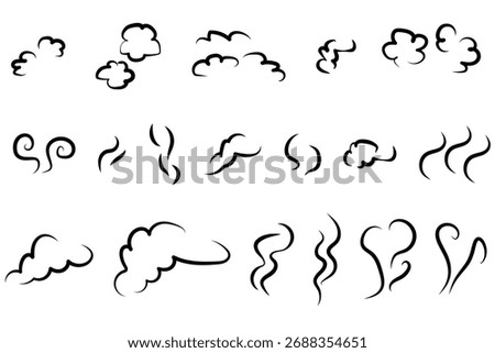 Simple and easy-to-use steam line material (monochrome).