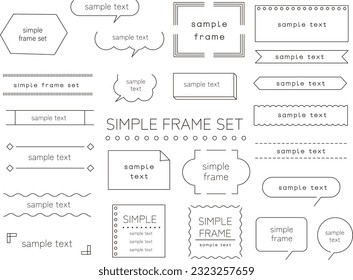 Simple and easy-to-use vector illustration set of various frames