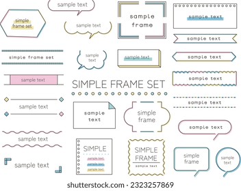 Conjunto de ilustraciones vectoriales simples y fáciles de usar de varios marcos