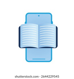 ícone de e-book simples. com o conceito de smartphone e livro. ilustração de stock