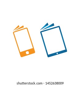 simple ebook logo vector Electronic Library icon
