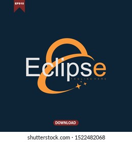 Simple eclipse concept logo vector template design