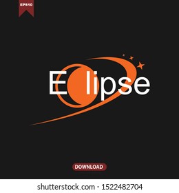 Simple eclipse concept logo vector template design