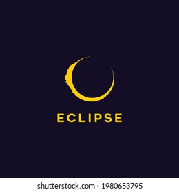 Simple eclipse flat icon logo