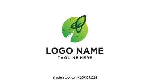Simple eco friendly rocket logo vector