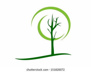 Simple eco green tree