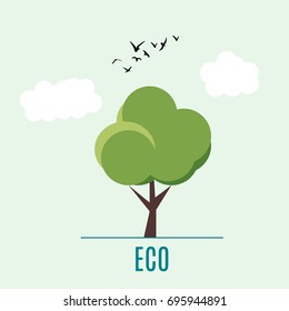 Simple eco green tree. Eco