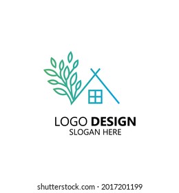 simple eco home logo design	