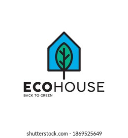 vector de logotipo de eco house simple