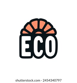 simple eco text nature sticker tshirt label vector illustration template design