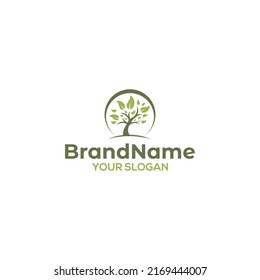 Simple Eco Tree Logo Design Vector