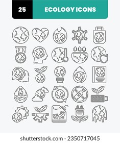 Simple Ecology Icon Set with Outline Style. Water Pollution, Ecology Idea, Save Water, Earth Protection. Vector Icon.