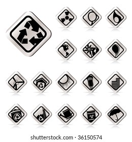 Simple Ecology icons - Set for Web Applications - Vector