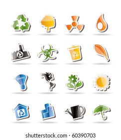 Simple Ecology and Recycling icons - Vector Icon Set