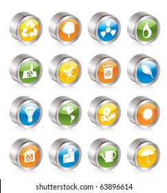 Simple Ecology and Recycling icons - Vector Icon Set