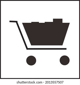 Simple ecommerce icon. Full basket and shipping icon.