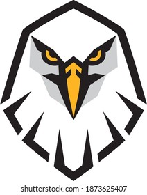 Simple Edgy Line Design Head of White Bald Eagle