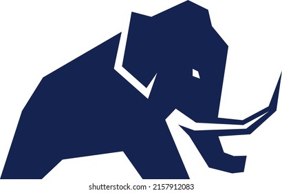 Simple Edgy Silhouette of Mammoth