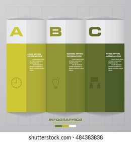 Simple and editable 3 steps chart/ banners template on grey background color. EPS10.