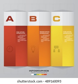 Simple and editable 3 steps chart/ banners template on grey background color. EPS10.