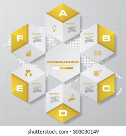 Simple & Editable 6 steps infographics elements. Vector illustration.