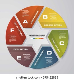 Simple and Editable 6 Steps Vector Progress Background. with star shape in the middle. EPS10.