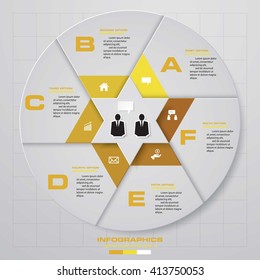Simple and Editable 6 Steps Vector Progress Background. with star shape in the middle. EPS10.