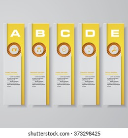 Simple and editable abstract 5 steps order diagrams. Graphic/infographics elements.Vector illustration.