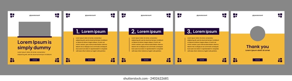Simple editable carousel template for social media posts