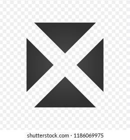 simple editable cross icon out of Triangles, vector illustration isolated on transparent background